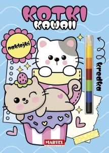 MODUŁOWA KREDKA. KAWAII KOTKI Z NAKLEJKAMI