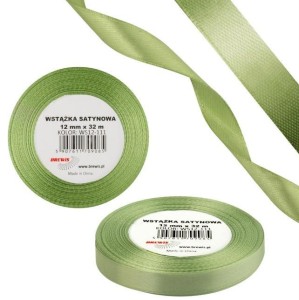 WSTĄŻKA SATYNOWA 12MM/32M MIĘTOWY PASTELOWY