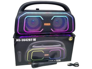 GŁOŚNIK BLUETOOTH Z MIKROFONEM KARAOKE USB