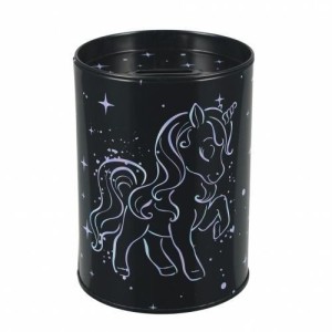 SKARBONKA METALOWA OKRĄGŁA UNICORN HOLOGRAF