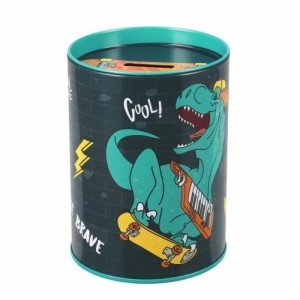 SKARBONKA METALOWA OKRĄGŁA SKATE DINO, STARPAK