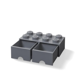 LEGO(R) POJEMNIK KLOCEK Z SZUFLADAMI ÓSEMKA SZARY