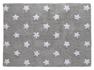 DYWAN BAWEŁNIANY GREY STARS WHITE 120X160CM
