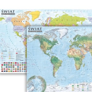 ŚWIAT MAPA POLITYCZNA I KRAJOBRAZ. 1:44 000 000 B2
