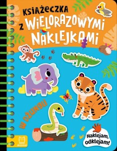 KSIĄŻECZKA Z WIELORAZOWYMI NAKLEJKAMI. W DŻUNGLI