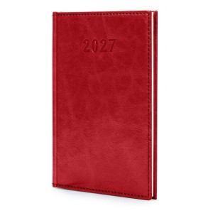 KALENDARZ 2027 A5 AGENDA TYGODNIOWY CZERWONY