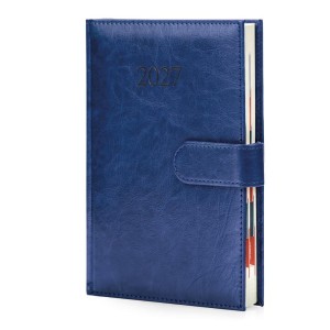 KALENDARZ 2027 A5 BUSINESS PREMIUM DZIENNY GRANAT