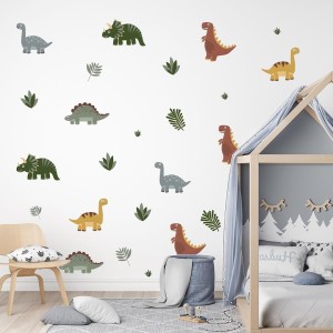 NAKLEJKI NA ŚCIANĘ DO POKOJU DZIECKA DINOZAURY