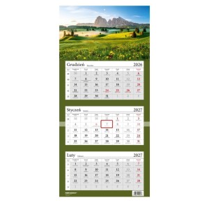 KALENDARZ 2027 TRÓJDZIELNY DOLOMITY