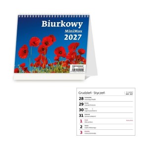 KALENDARZ 2027 BIURKOWY TYGODNIOWY MINI MAX