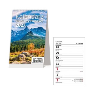 KALENDARZ 2027 BIURKOWY TYGODNIOWY PIONOWY