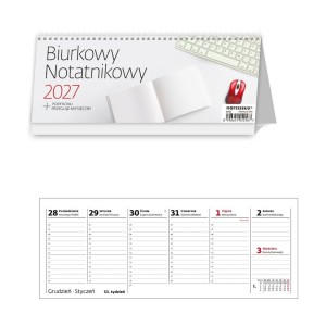 KALENDARZ 2027 BIURKOWY TYGODNIOWY NOTATNIKOWY
