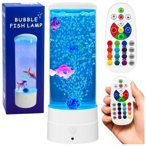 Lampka nocna LED RGB akwarium z rybkami 16 kolorów