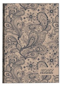 KALENDARZ 2027 A5 DZIENNY OSOBNO PAISLEY BEŻ