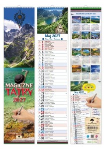 KALENDARZ 2027 PASKOWY WĄSKI MAGICZNE TATRY