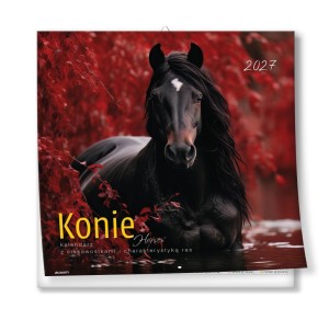 KALENDARZ 2027 ŚCIENNY 30X30CM KONIE