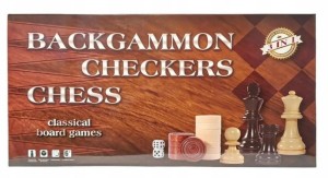 ZESTAW GIER 3W1 SZACHY, WARCABY, BACKGAMMON, SWEDE
