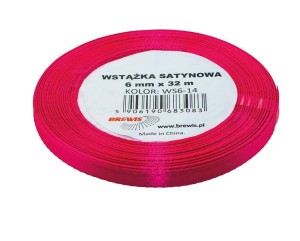 WSTĄŻKA SATYNOWA RÓŻOWA 6MMX32M 2SZT