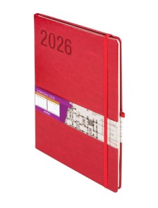 KALENDARZ 2027 FORMALIZM A4 TYGODNIOWY CZERWONY