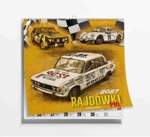 KALENDARZ 2027 ŚCIENNY 32X32CM RAJDÓWKI PRL