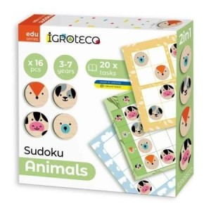 LOGICZNE GRA SUDOKU ZWIERZĘTA 16SZT, IGROTECO