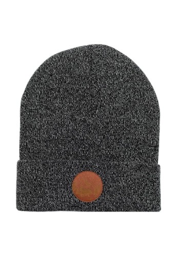 Czapka Beanie z bawełny org. melanż czarno-biały