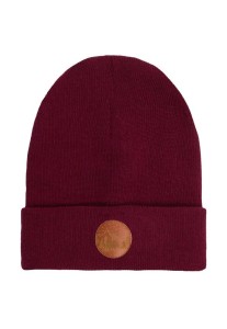 CZAPKA BEANIE Z BAWEŁNY ORGANICZNEJ KARMINOWA