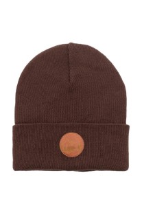 CZAPKA BEANIE Z BAWEŁNY ORGANICZNEJ BRĄZOWA
