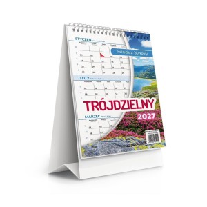 KALENDARZ 2027 BIURKOWY TRÓJDZIELNY