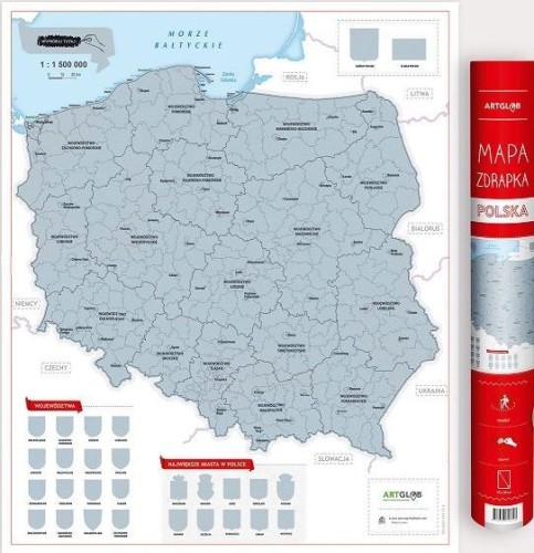 Mapa zdrapka - Polska 1:1 500 000, praca zbiorowa