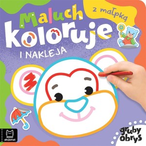 MALUCH KOLORUJE I NAKLEJA Z MAŁPKĄ. GRUBY OBRYS