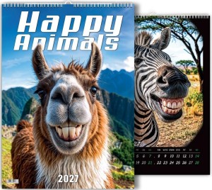 KALENDARZ 2027 WIELOPLANSZOWY HAPPY ANIMALS