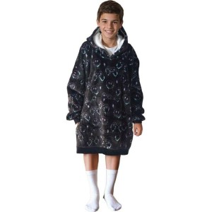 BLUZA KOC OVERSIZE GRY DLA DZIECI 7-12 LAT