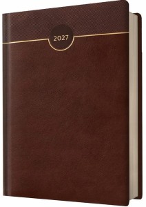 KALENDARZ 2027 B6 DZIENNY BRĄZOWY