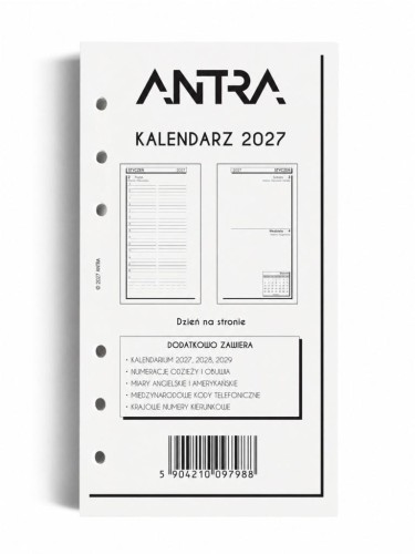 Wkład kalendarzowy 2027 Memofix B6 ST/DNS