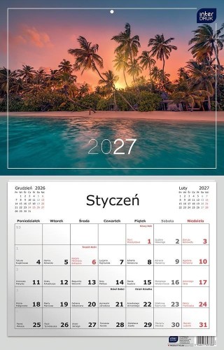 Kalendarz 2027 jednodzielny 32x50cm Widoki