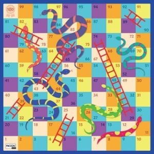 MATA ANIMACYJNA XL - WĘŻE I DRABINY 100X100CM