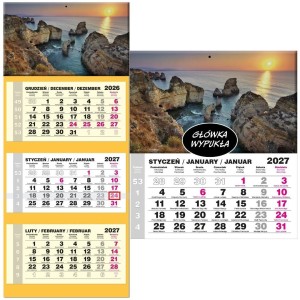 KALENDARZ 2027 TRÓJDZIELNY LUX WYPUKŁY ALGARVE