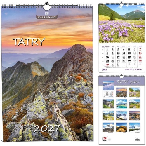 Kalendarz 2027 7 planszowy Tatry
