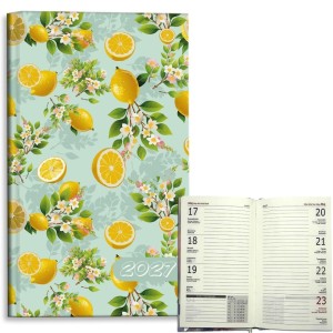 KALENDARZ 2027 A6 TYGODNIOWY CYTRYNY KWIATY