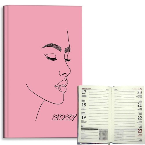 Kalendarz 2027 A6 tygodniowy Kobieta Beauty